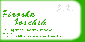 piroska koschik business card